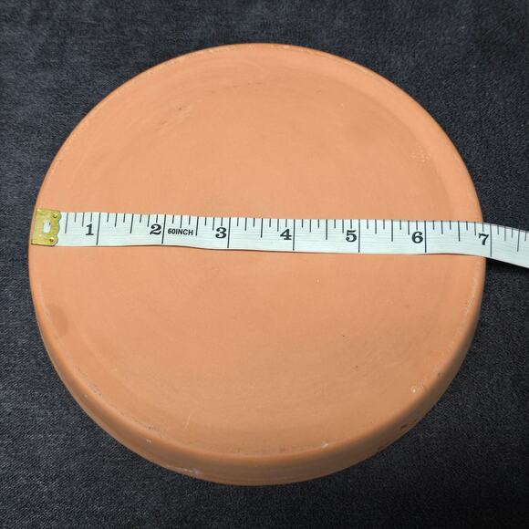 Vintage Ceramic Terra Cotta Garlic Roaster Baker Glazed Plate Dome 7" - Picture 8 of 10